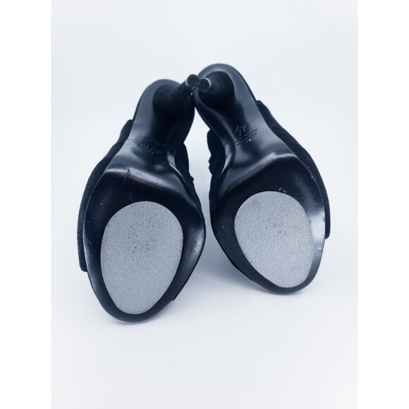 Giuseppe Zanotti Black Suede Lace Up Open Toe Booties Size 38 - Picture 8 of 8